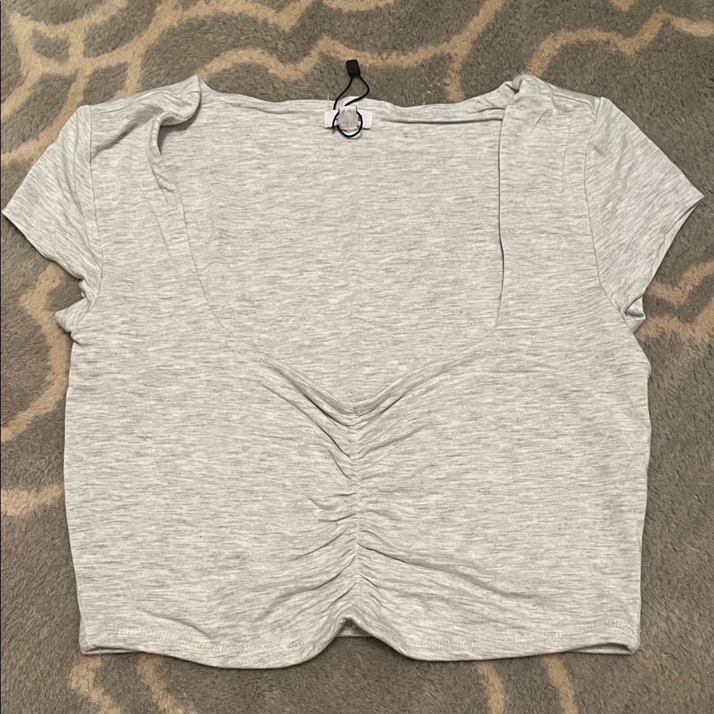 Garage Light Gray Ruched Tank Top